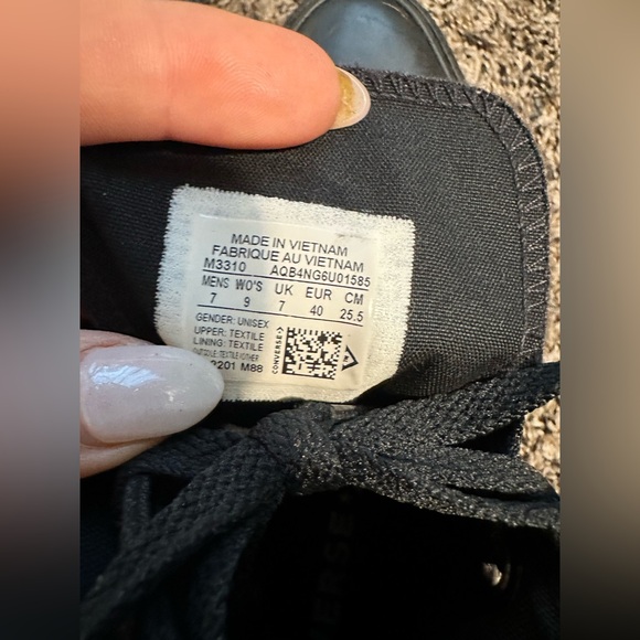 Unisex Converse Chuck Taylor All Star All Black Canvas High-Tops - Men’s Size 7 - Picture 6 of 7